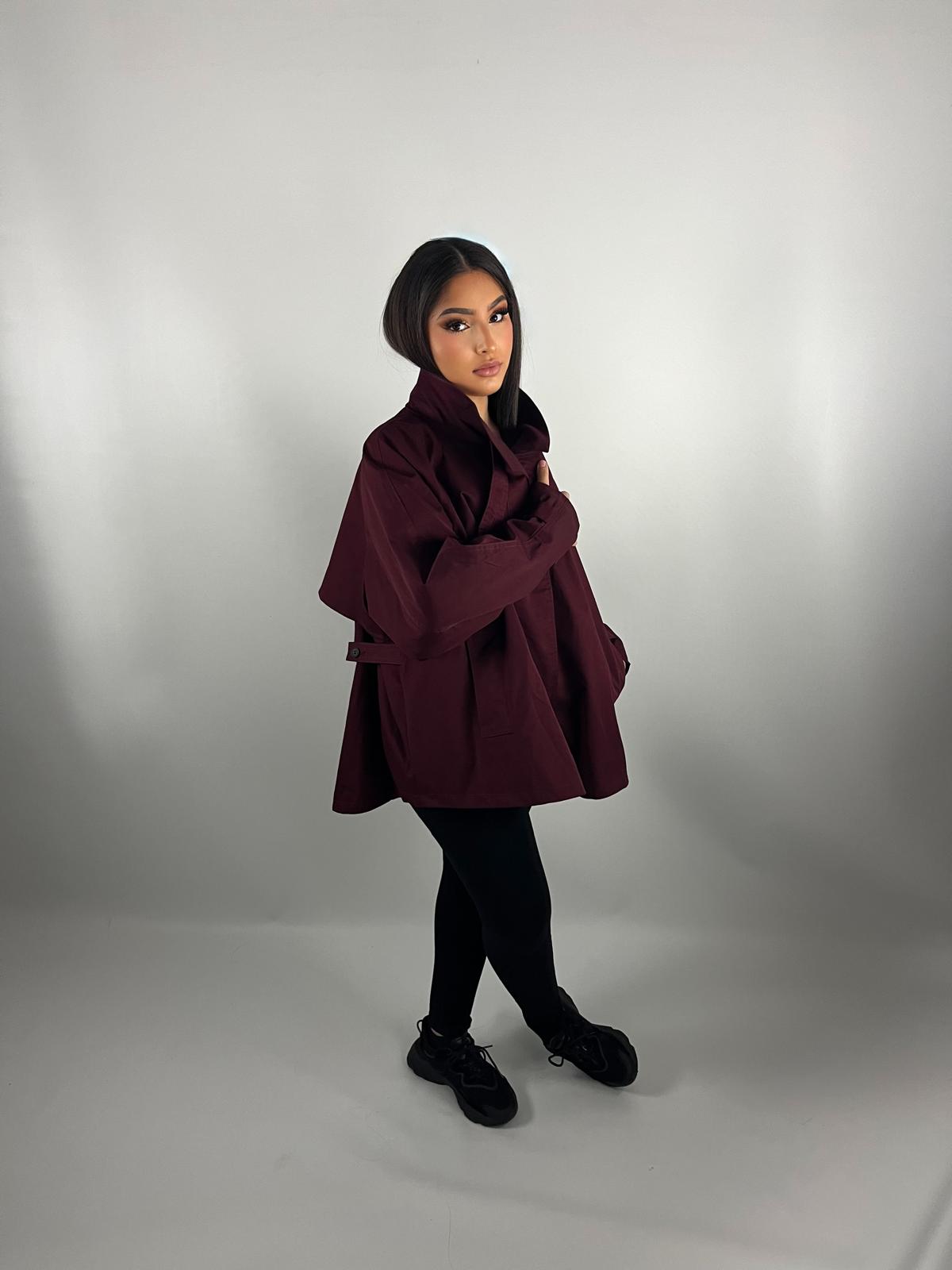 Trench oversize bordeaux
