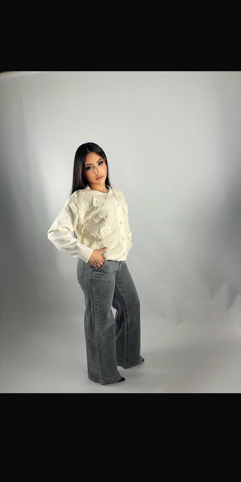 Jean large gris