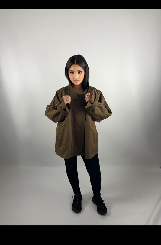 Trench oversize marron