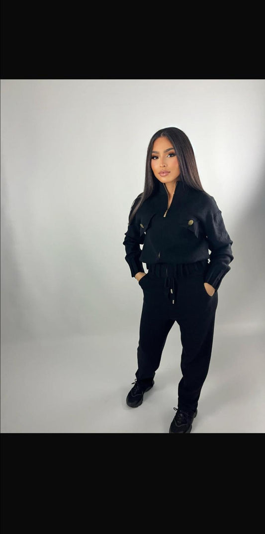 Ensemble Noir zippé