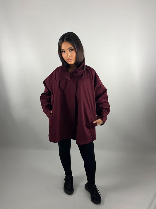Trench oversize bordeaux