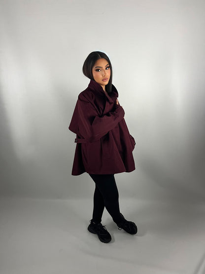 Trench oversize bordeaux