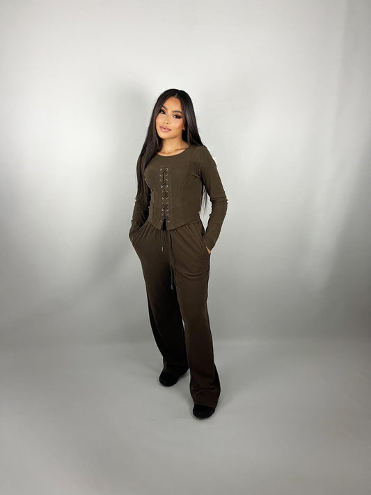 Ensemble Corset Marron