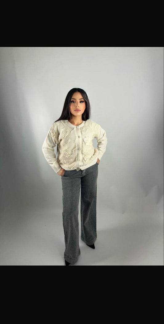 Jean large gris